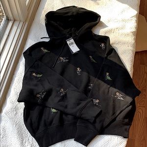 New Black embroidered sweatshirt, never worn
